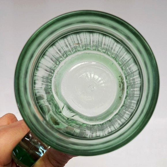 Vintage Anchor Hocking "Line Lites" set of 2 green ribbed beer/drink mugs - Picture 3 of 5